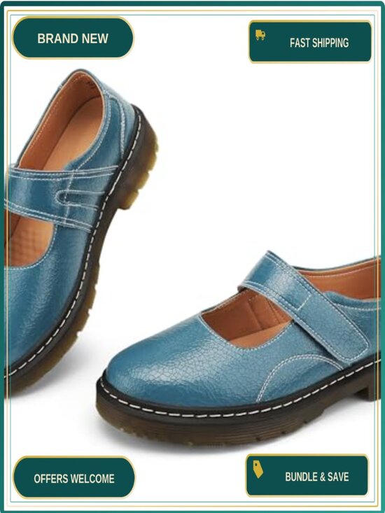 Shoes - Women's Mary Jane Flats Genuine Leather Memory Foam Slip Resistant Casual Shoes